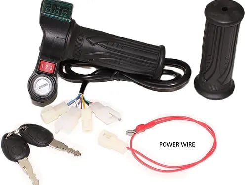 Throttle, key, voltmeter, 3spd wired for Fardriver Controller