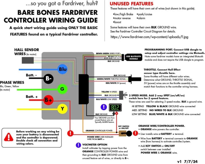 FarDriver Sinewave Controller: ND72300b ENCODER w BUILT IN Bluetooth (Tuttio Soleil 01 or QRonge X1 Spark)