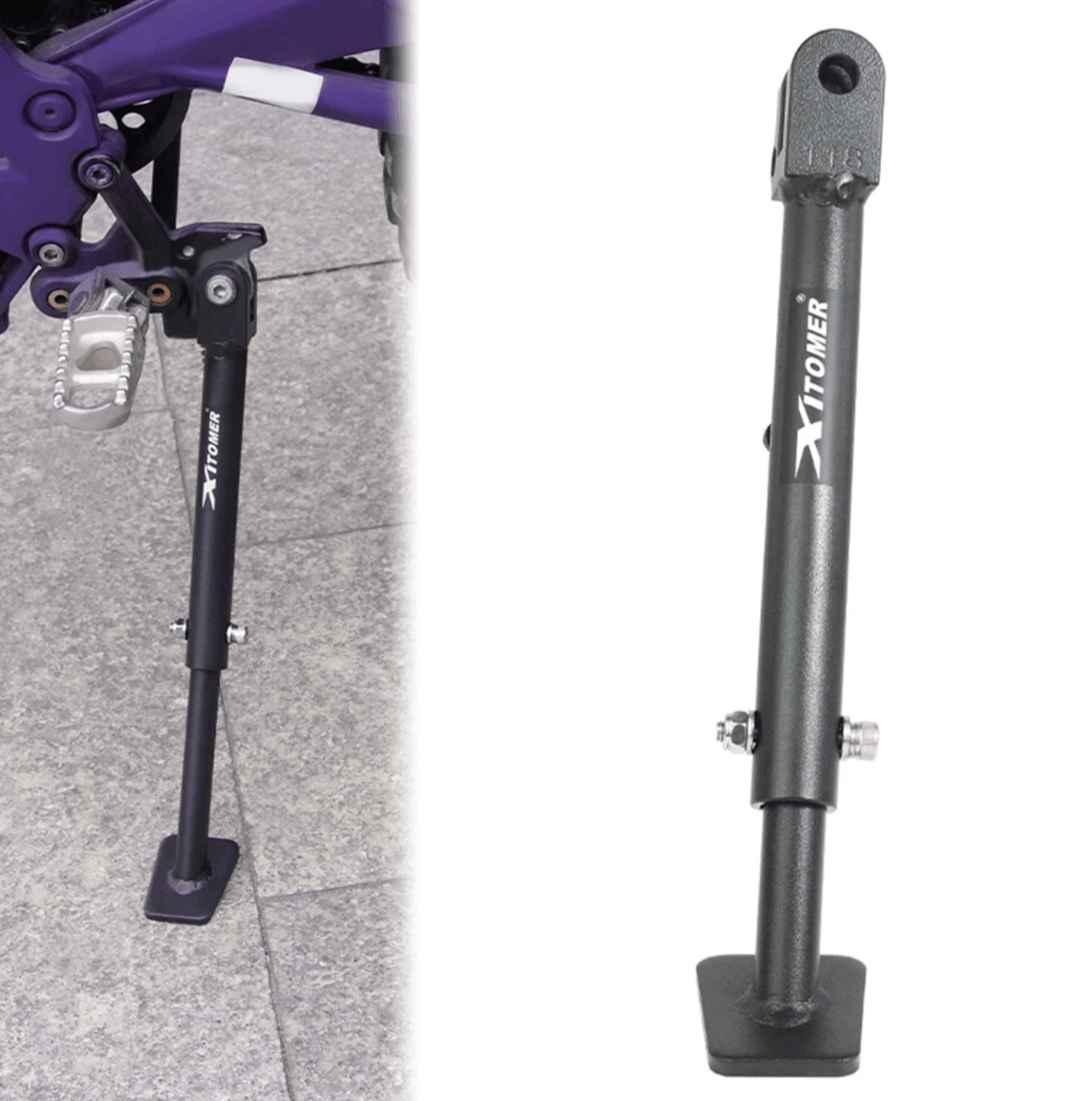 Black Adjustable Motorcycle Foot Side Support Kickstand