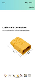 XT60 to XT90 Adapter Cable 10AWG