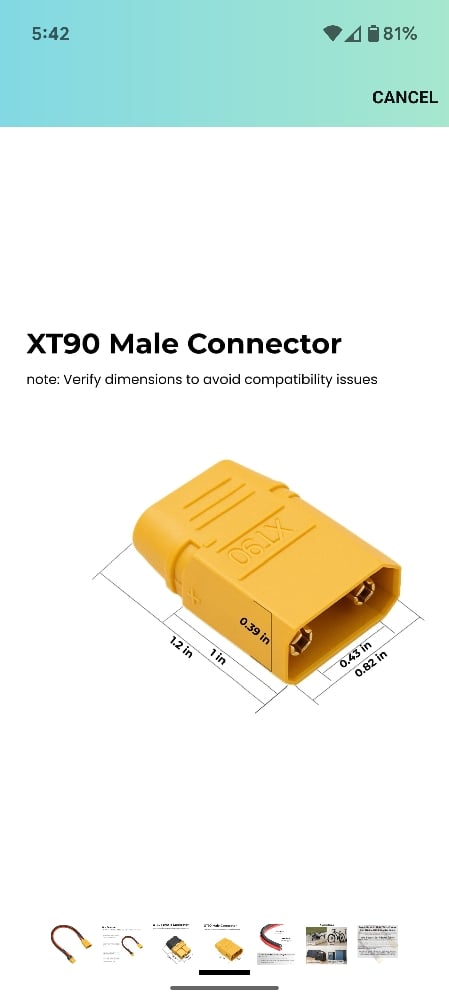 XT60 to XT90 Adapter Cable 10AWG